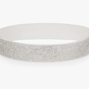 Belt elastic leather, shiny crystal